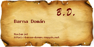 Barna Domán névjegykártya